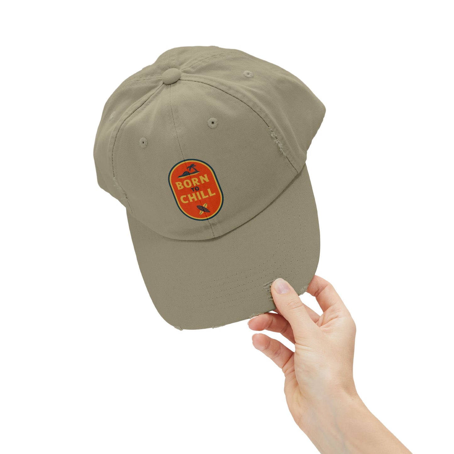 Born to Chill Unisex Distressed Cap