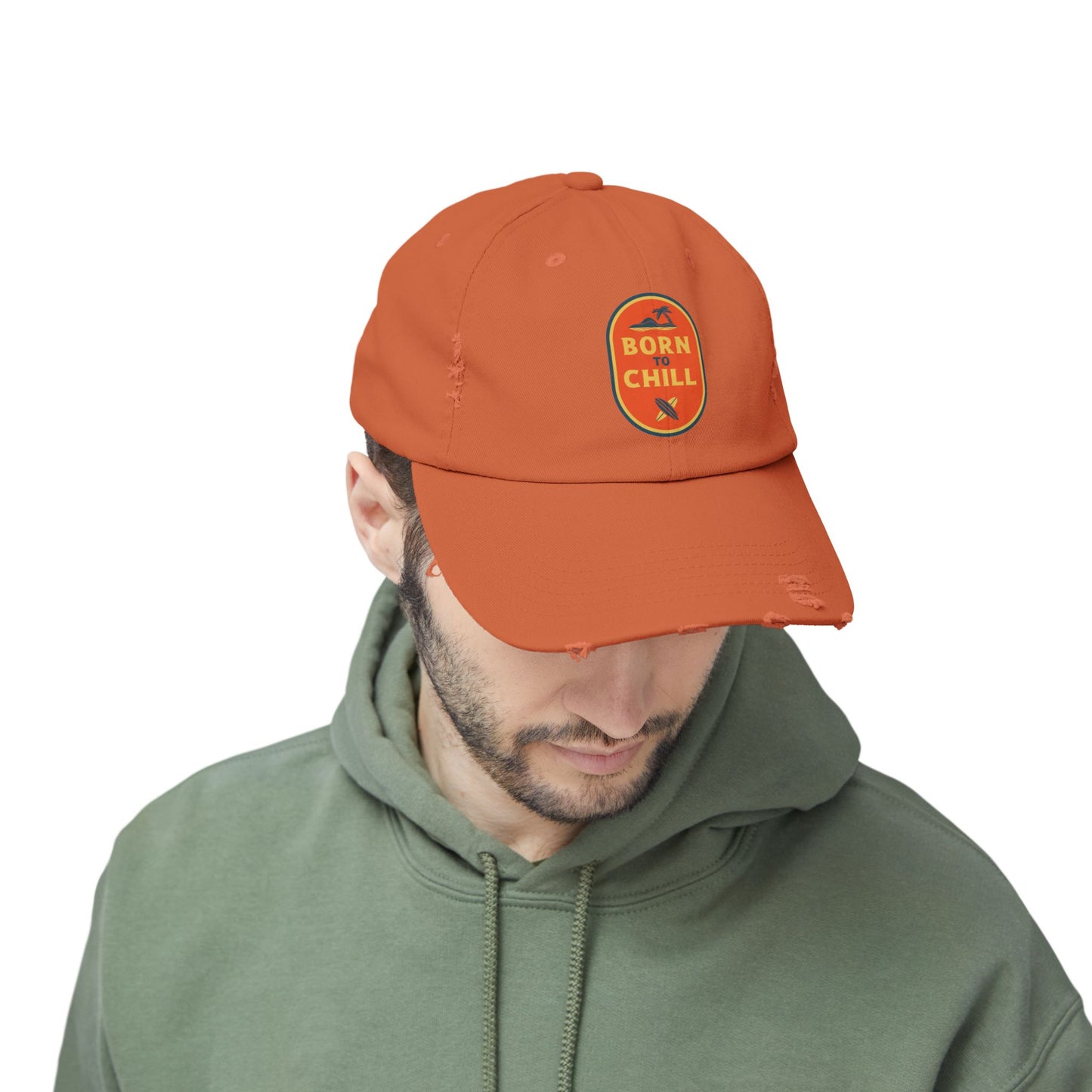 Born to Chill Unisex Distressed Cap