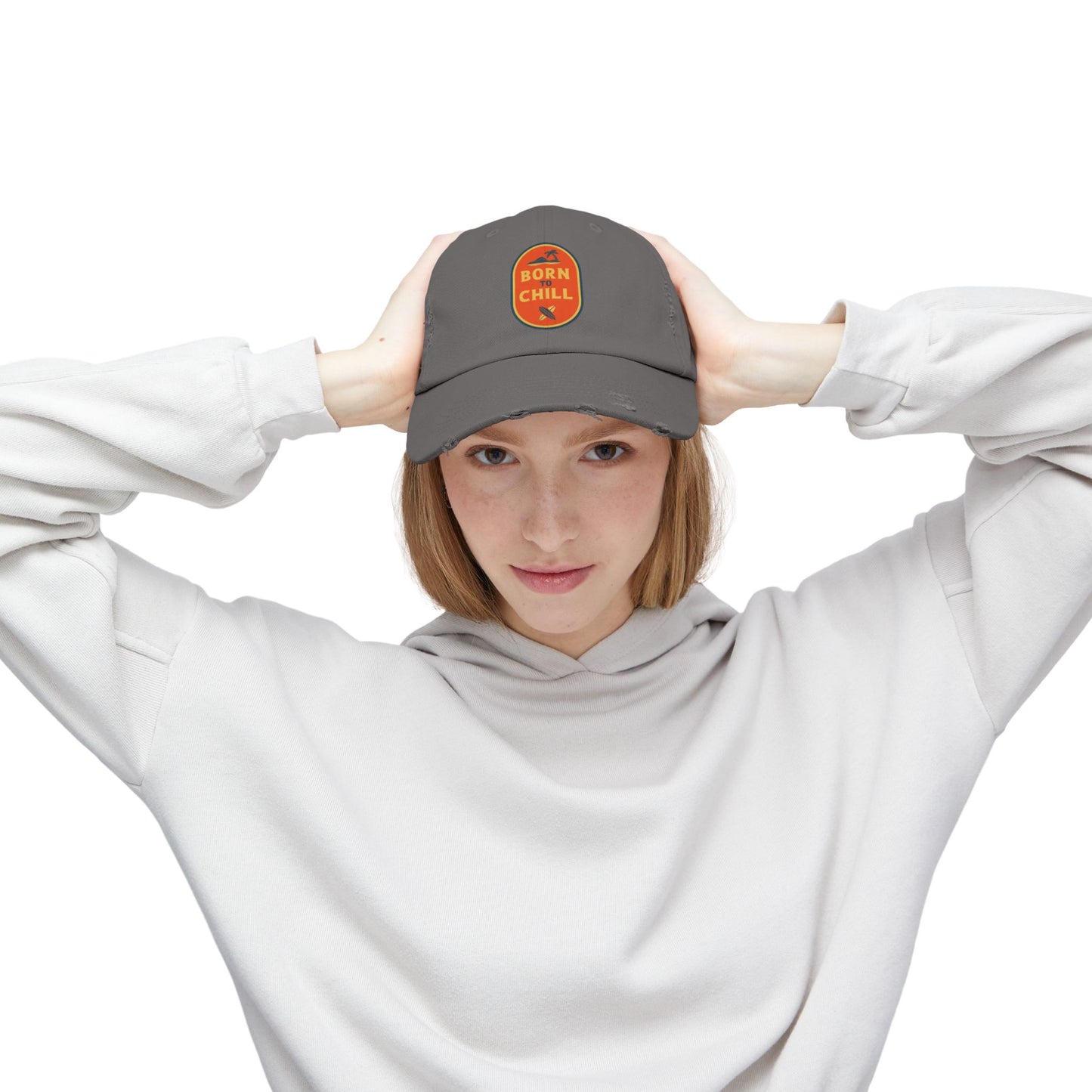 Born to Chill Unisex Distressed Cap