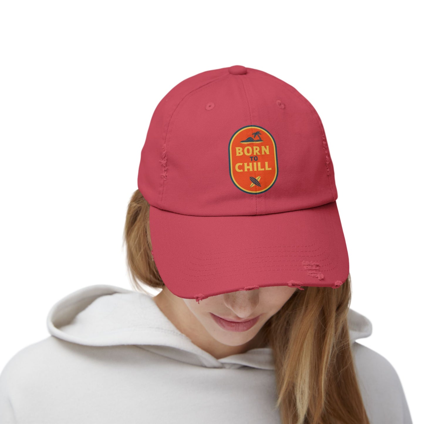 Born to Chill Unisex Distressed Cap