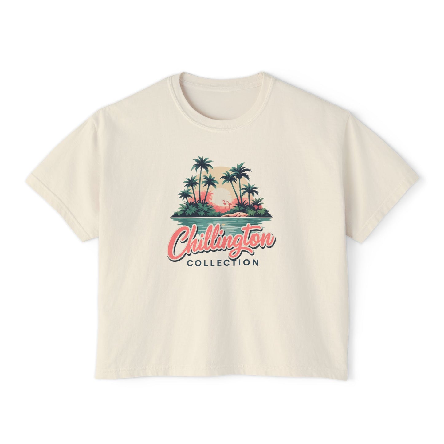 Women's Boxy Tropical Sunset T-shirt