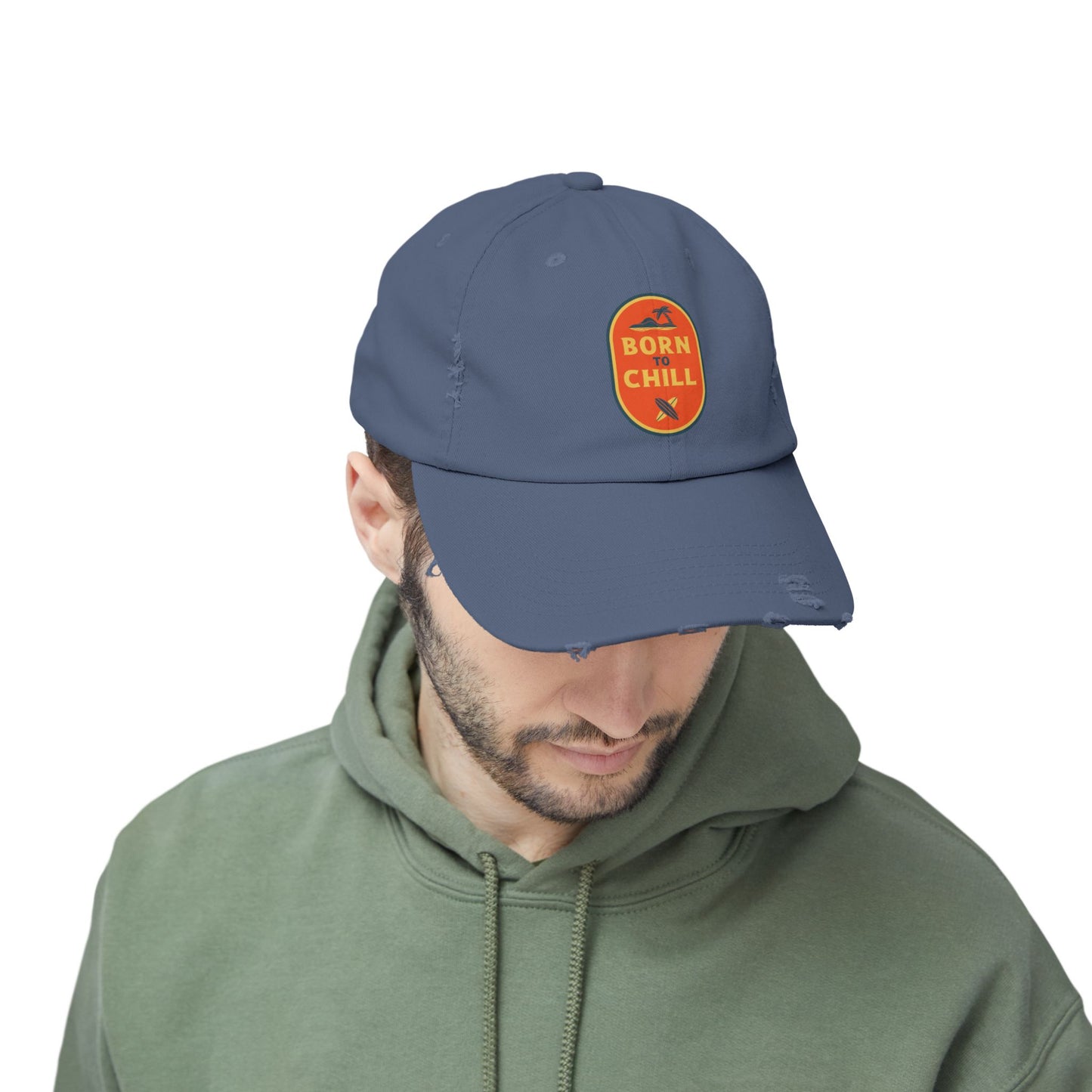 Born to Chill Unisex Distressed Cap