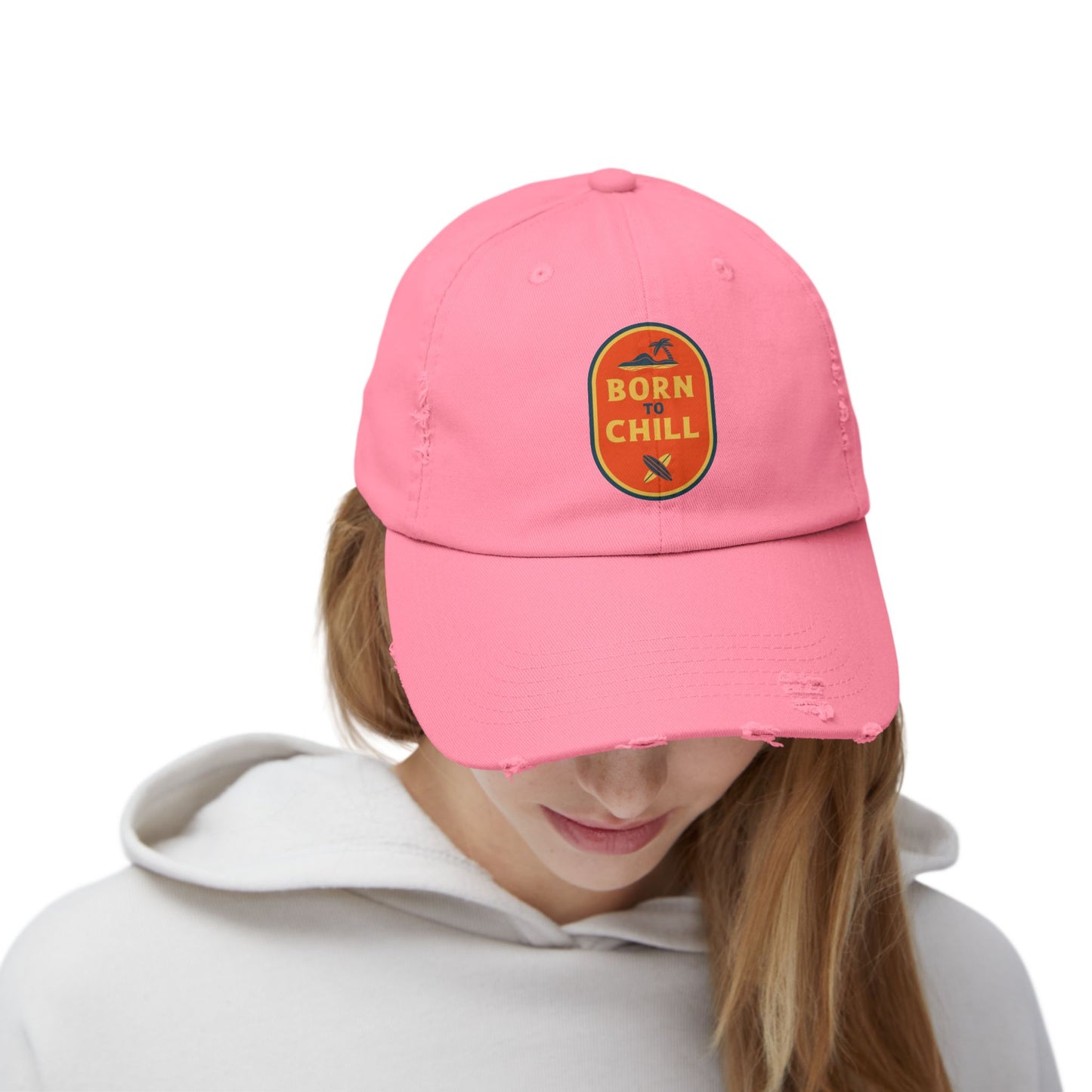 Born to Chill Unisex Distressed Cap