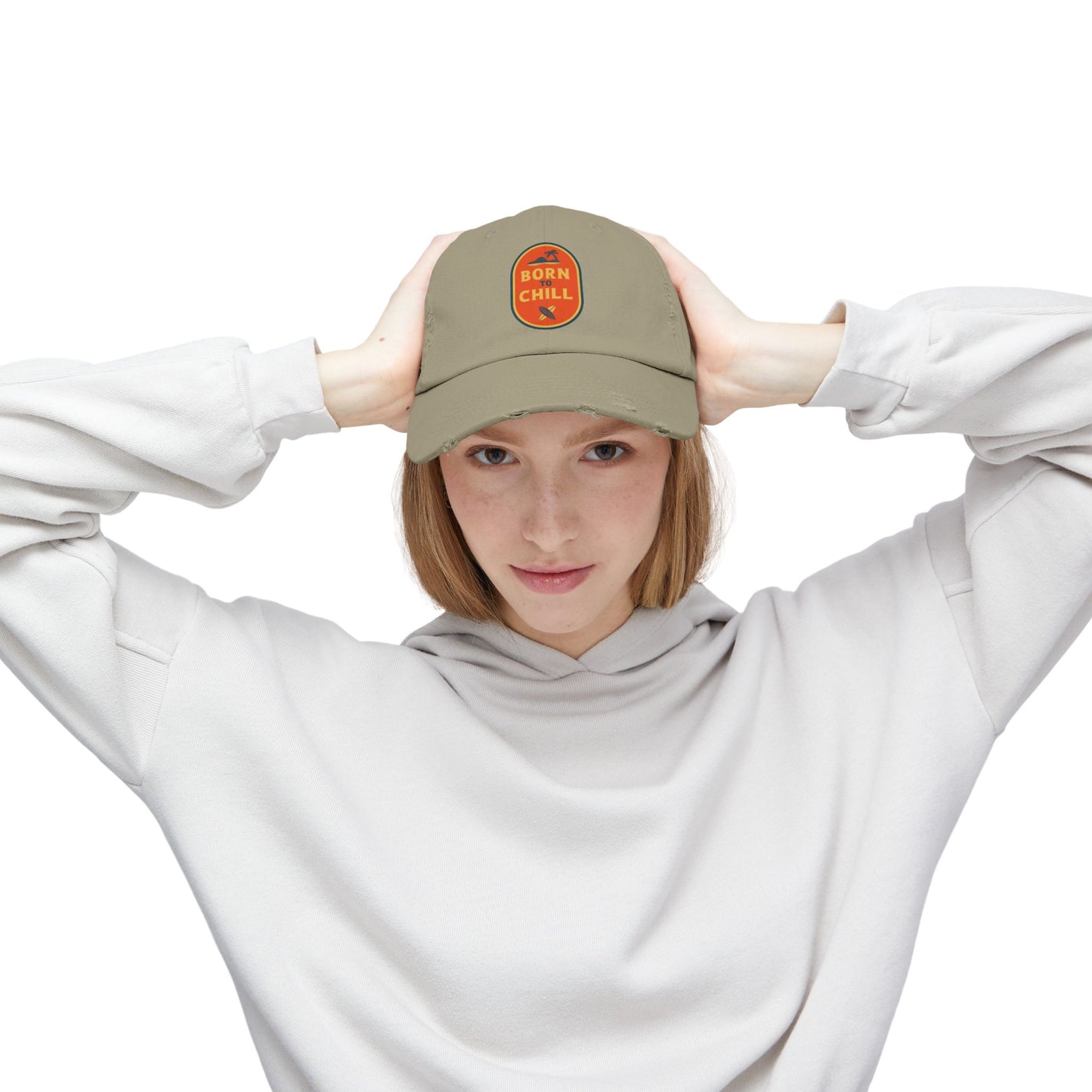 Born to Chill Unisex Distressed Cap