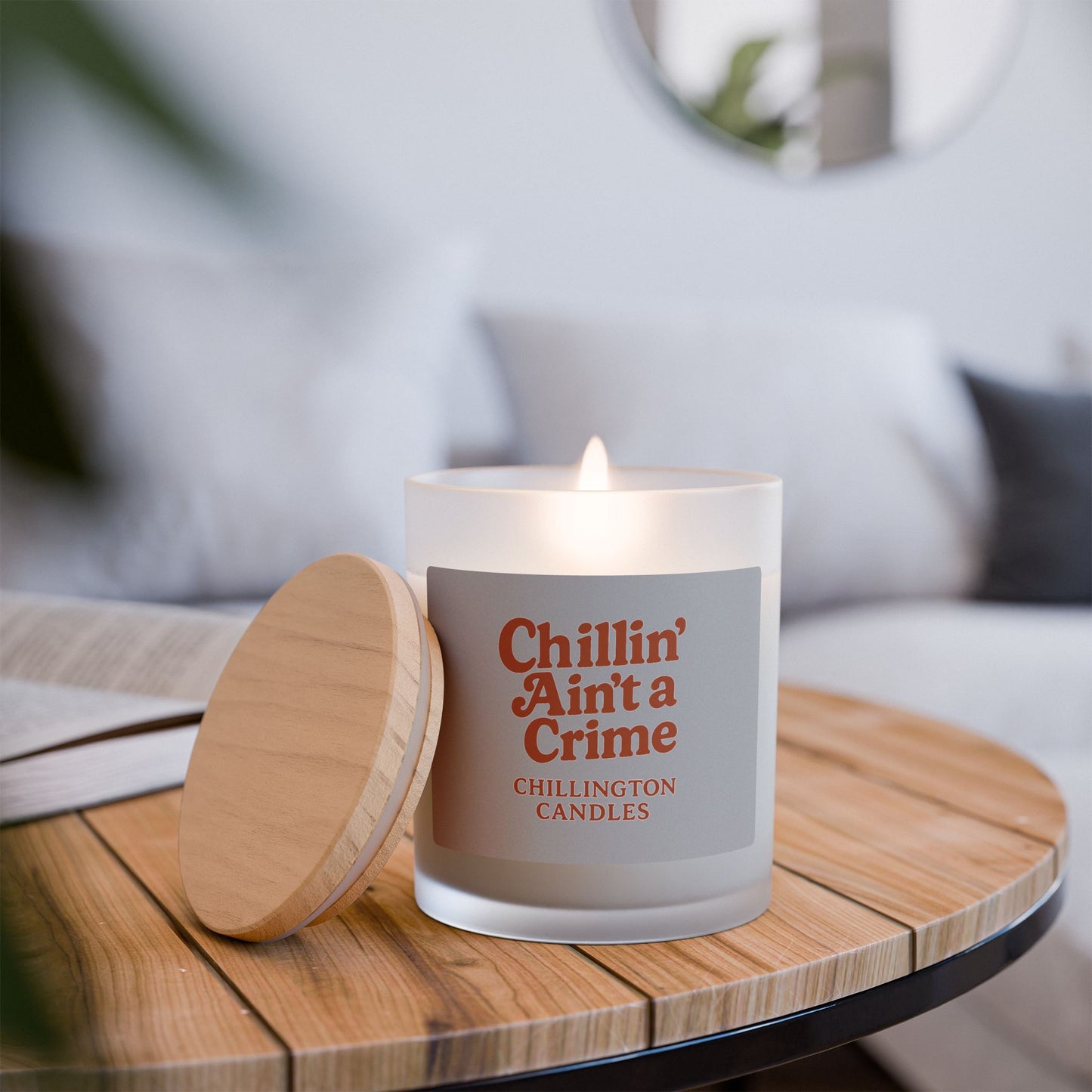 Frosted Glass Candle, 11oz