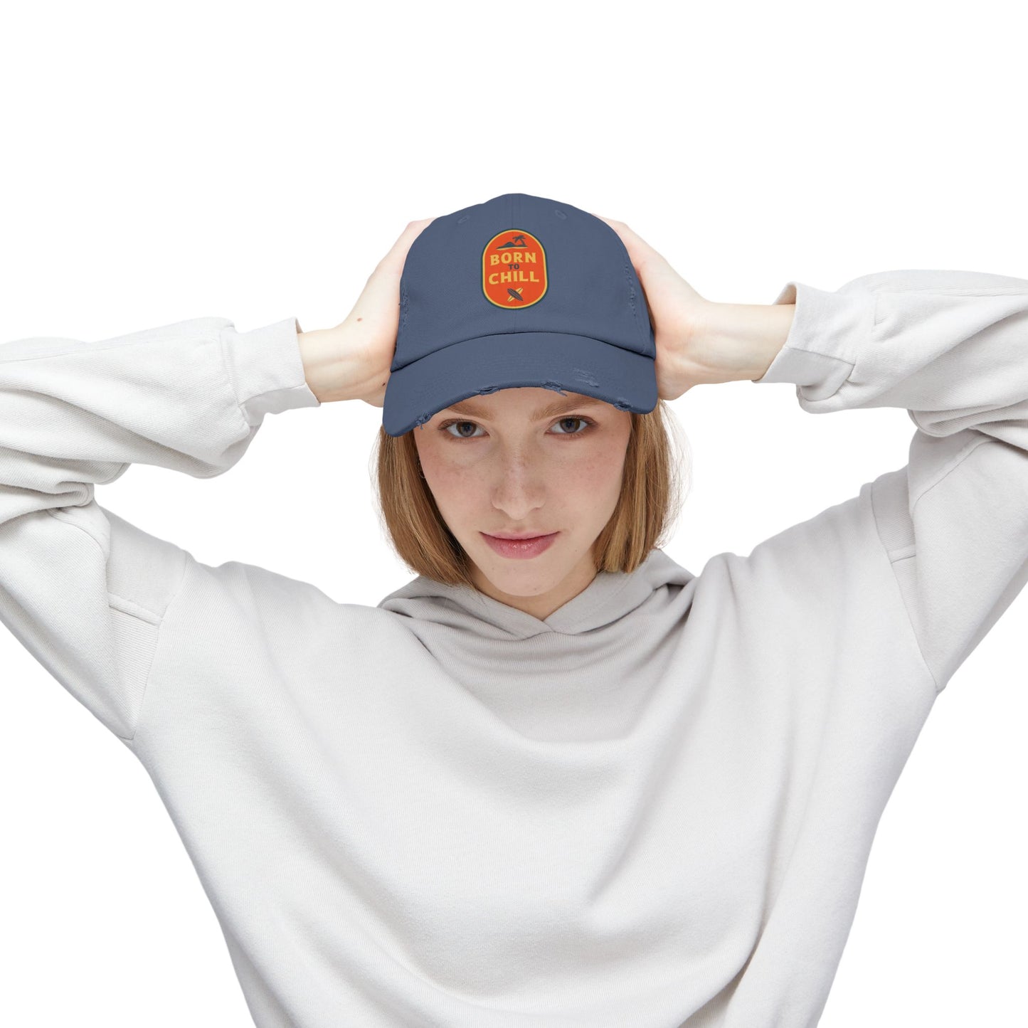 Born to Chill Unisex Distressed Cap