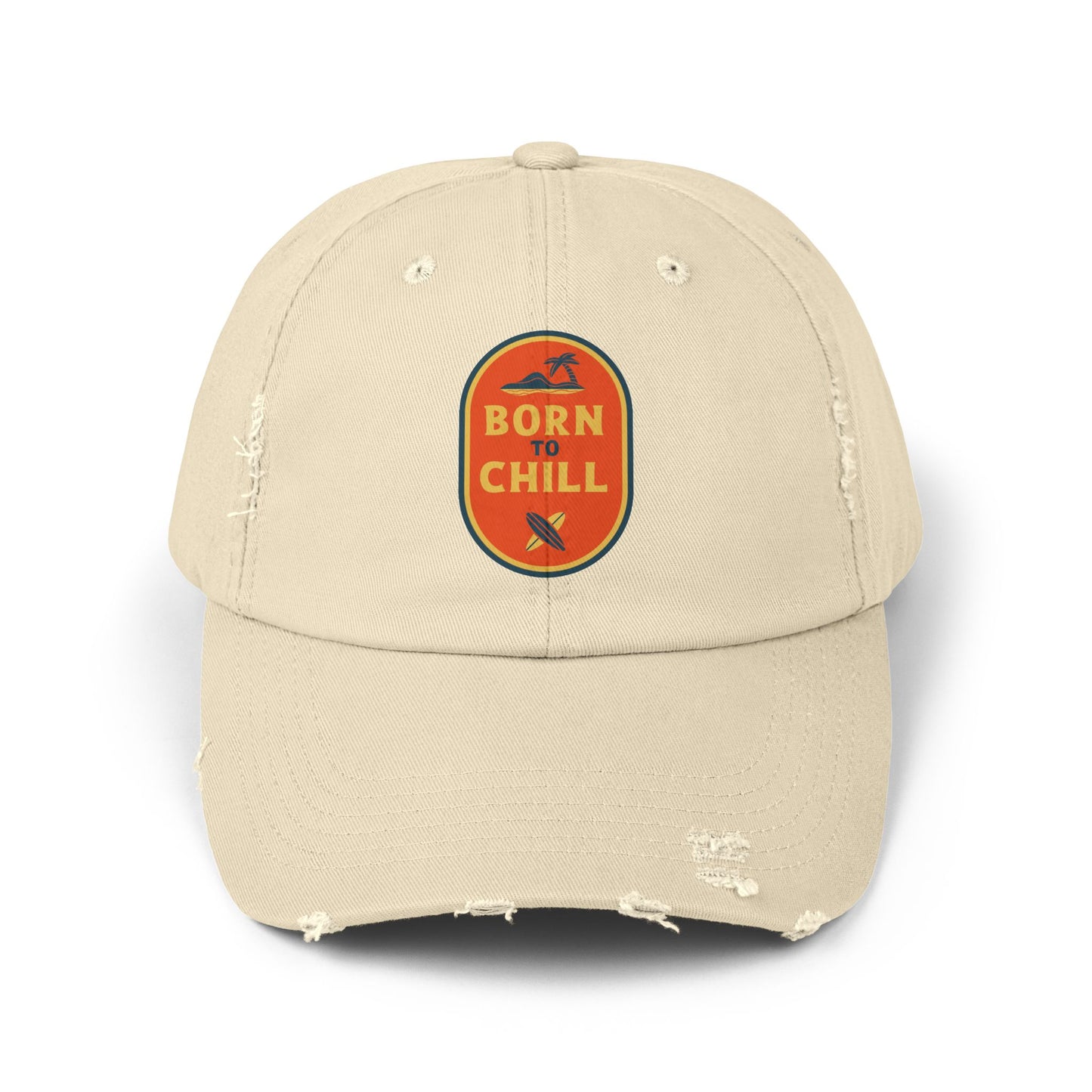 Born to Chill Unisex Distressed Cap