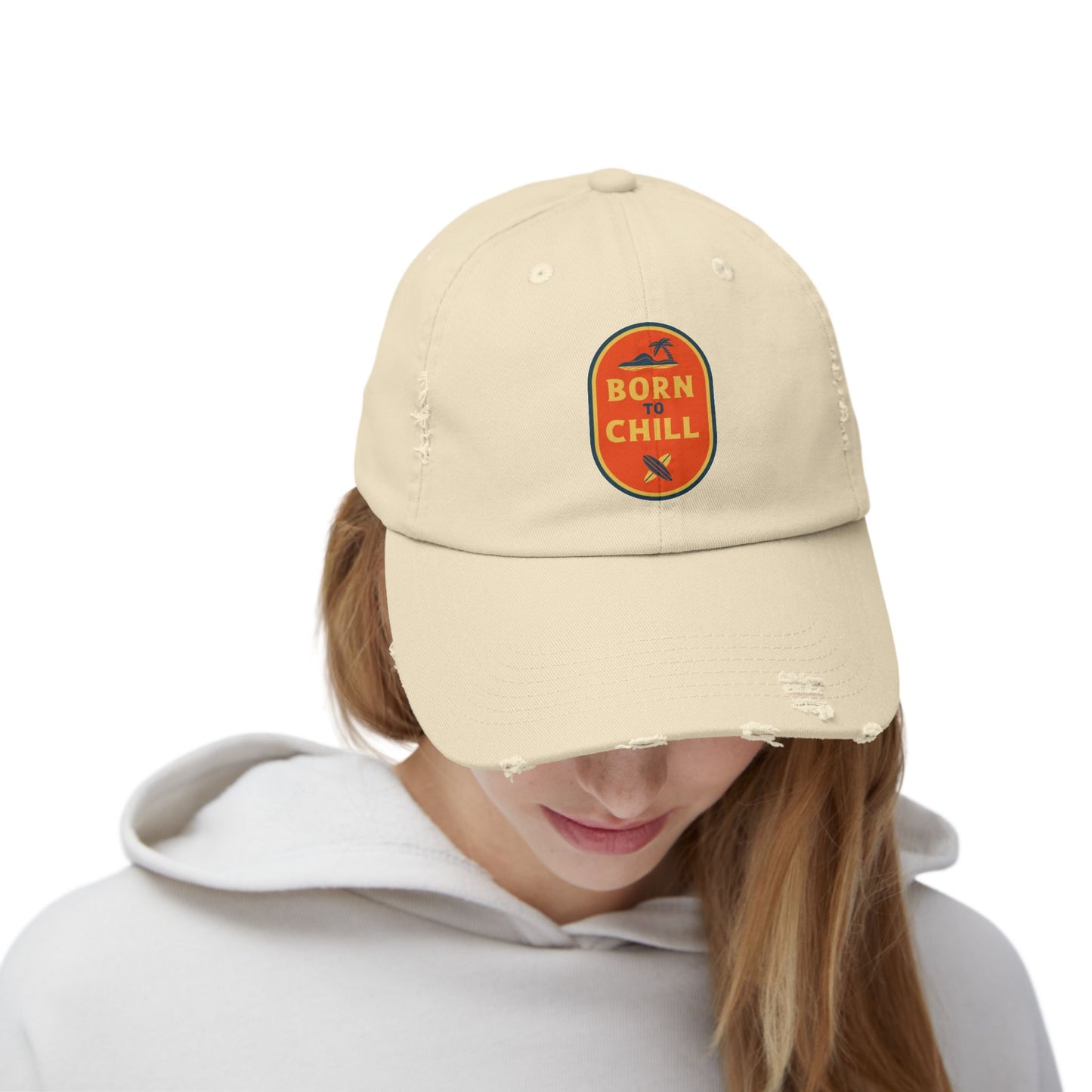 Born to Chill Unisex Distressed Cap
