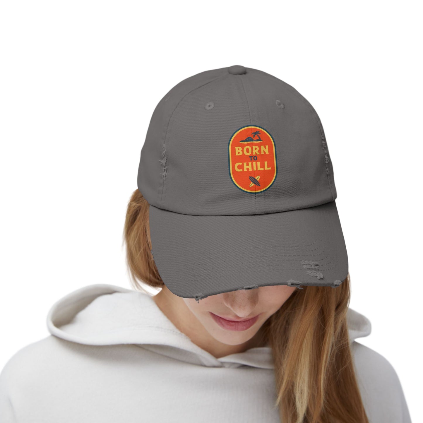 Born to Chill Unisex Distressed Cap