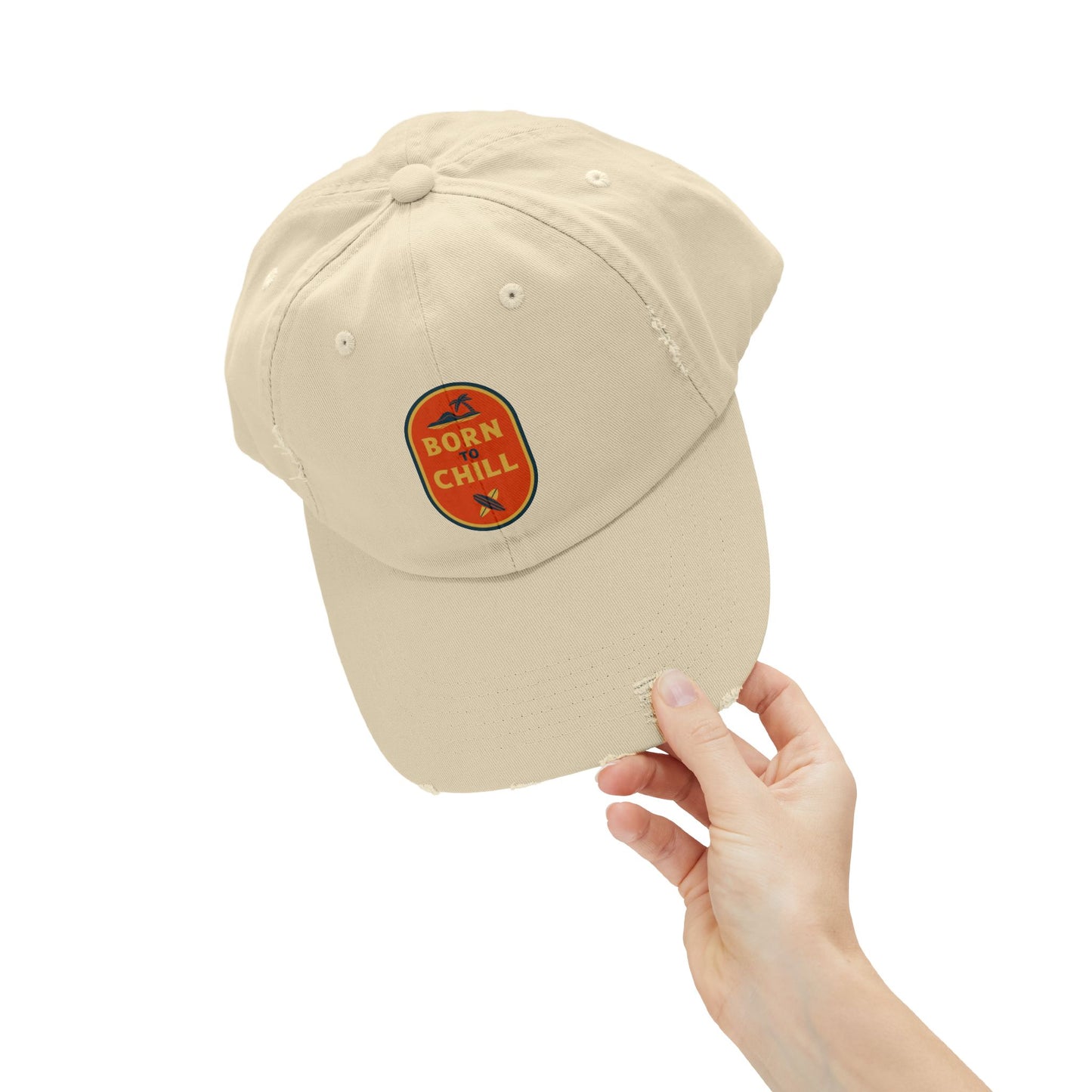 Born to Chill Unisex Distressed Cap