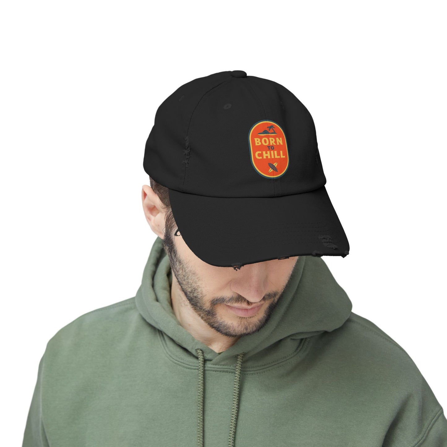 Born to Chill Unisex Distressed Cap