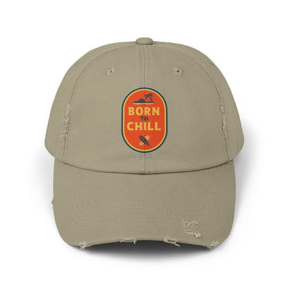 Born to Chill Unisex Distressed Cap