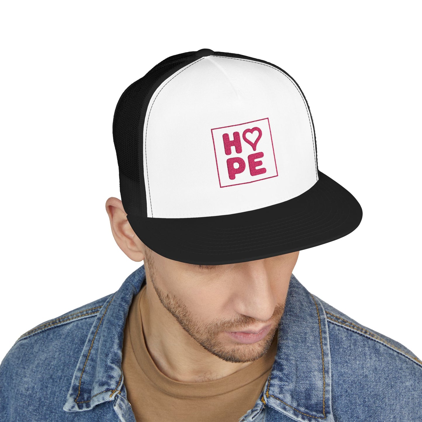 Pink Heart Hope Trucker Cap