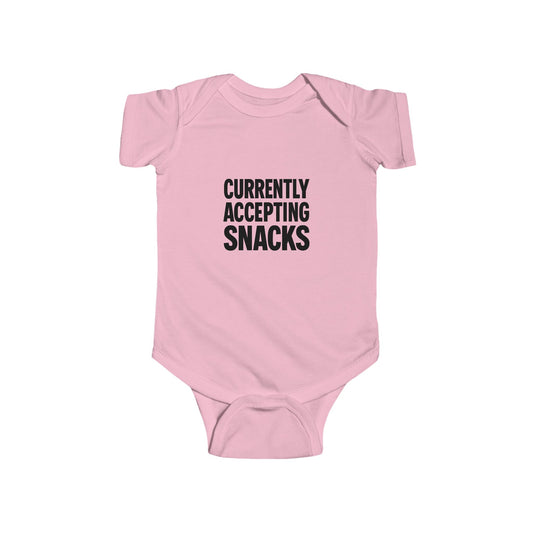 "Currently Accepting Snacks"  Baby Bodysuit