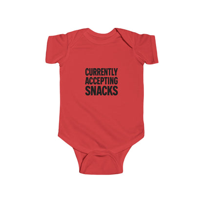 "Currently Accepting Snacks"  Baby Bodysuit