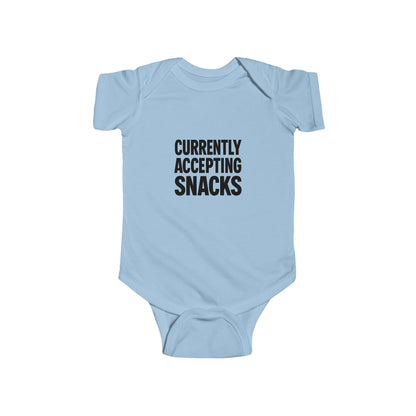 "Currently Accepting Snacks"  Baby Bodysuit