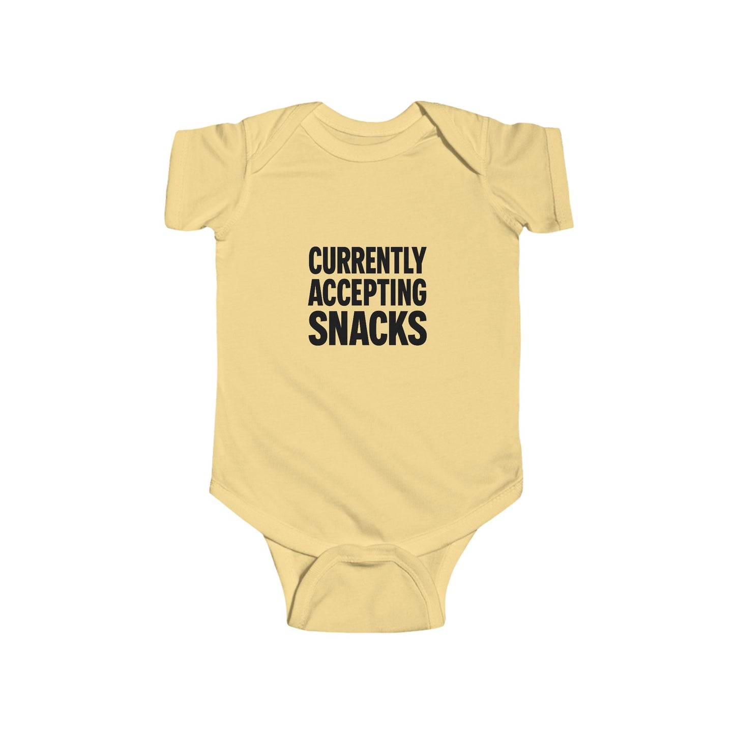 "Currently Accepting Snacks"  Baby Bodysuit