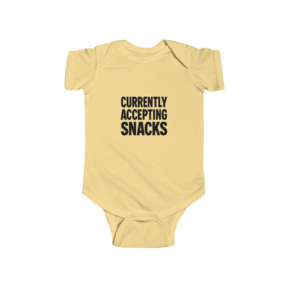 "Currently Accepting Snacks"  Baby Bodysuit