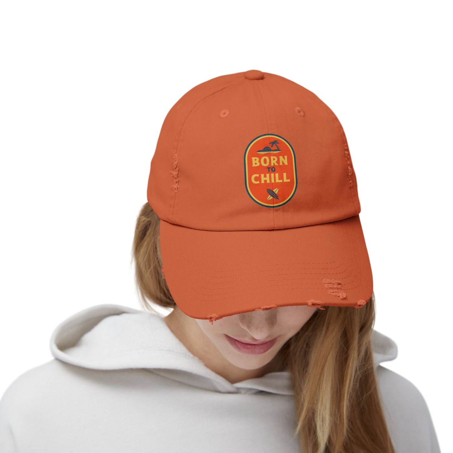 Born to Chill Unisex Distressed Cap