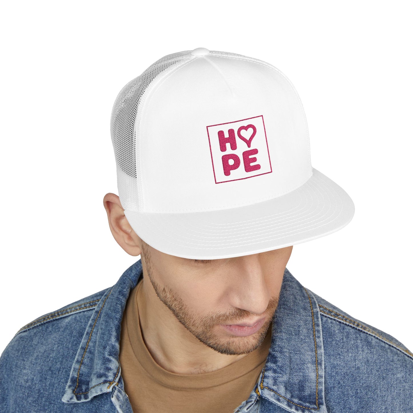 Pink Heart Hope Trucker Cap