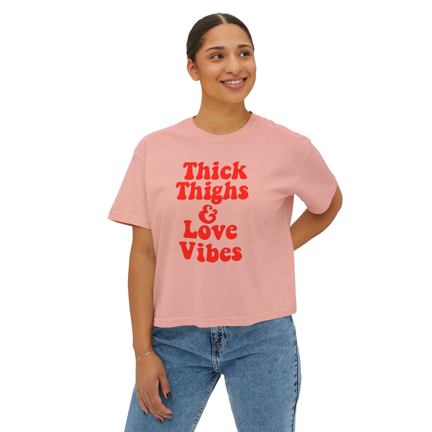 Thick Thighs & Love Vibes Women's Boxy T-Shirt