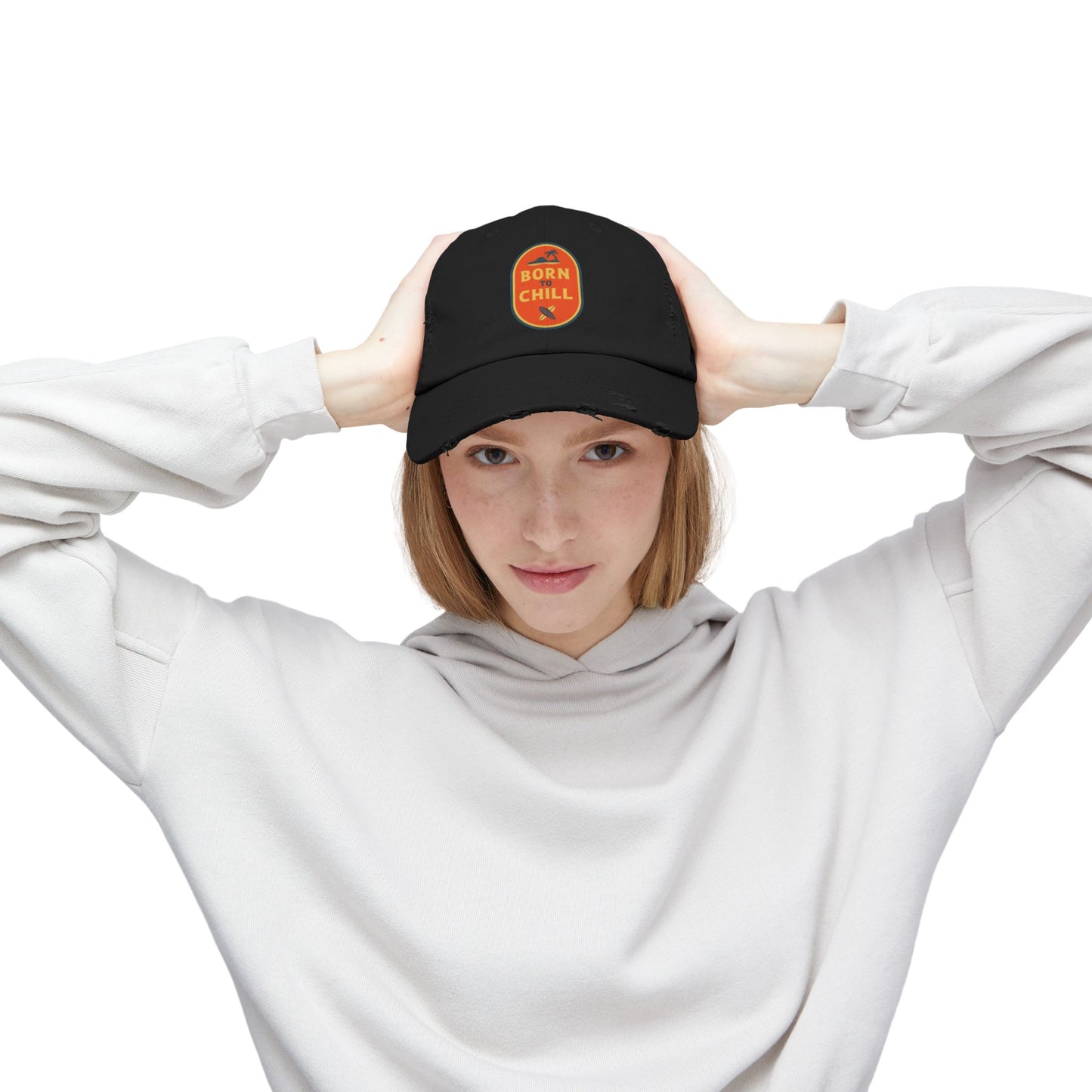Born to Chill Unisex Distressed Cap