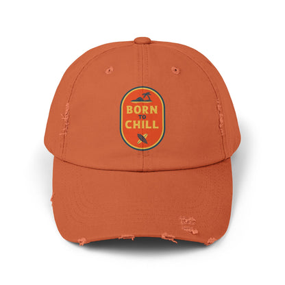 Born to Chill Unisex Distressed Cap