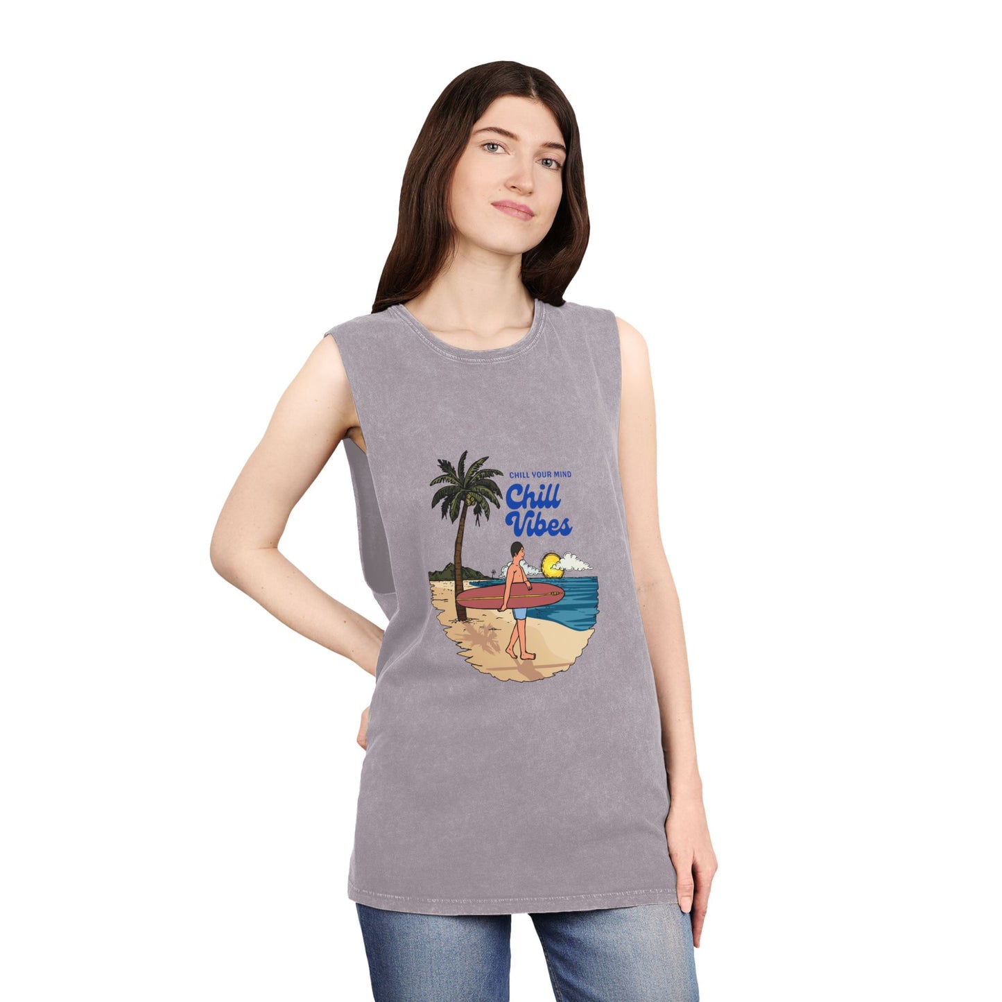 Chill Vibes Stonewash Tank Top