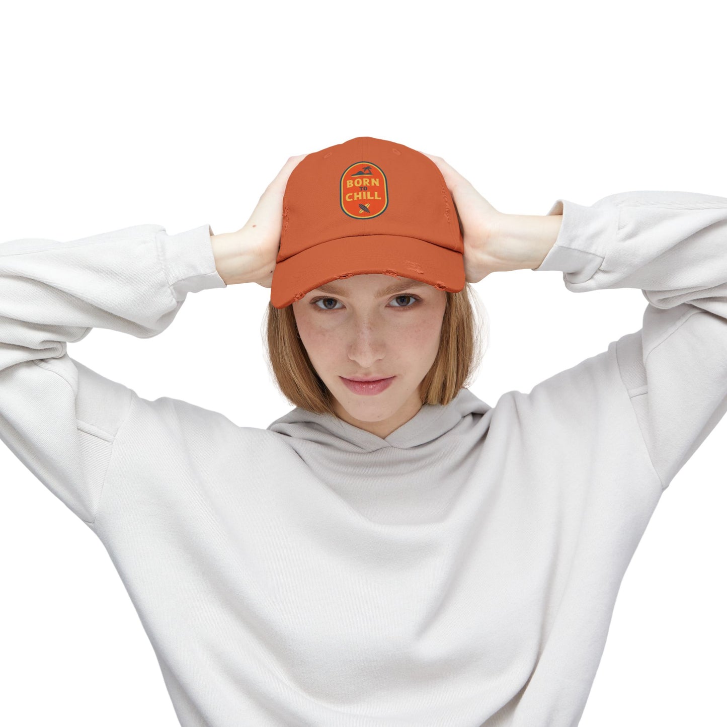 Born to Chill Unisex Distressed Cap