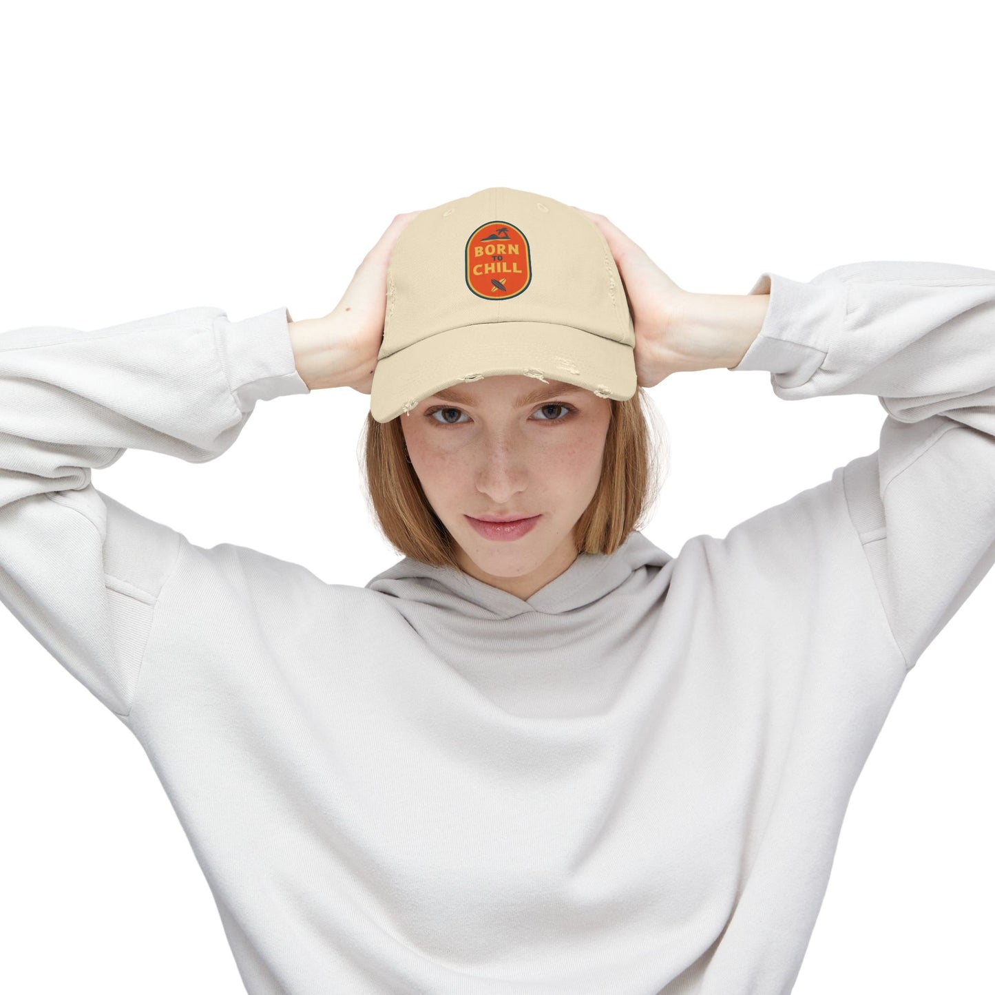 Born to Chill Unisex Distressed Cap