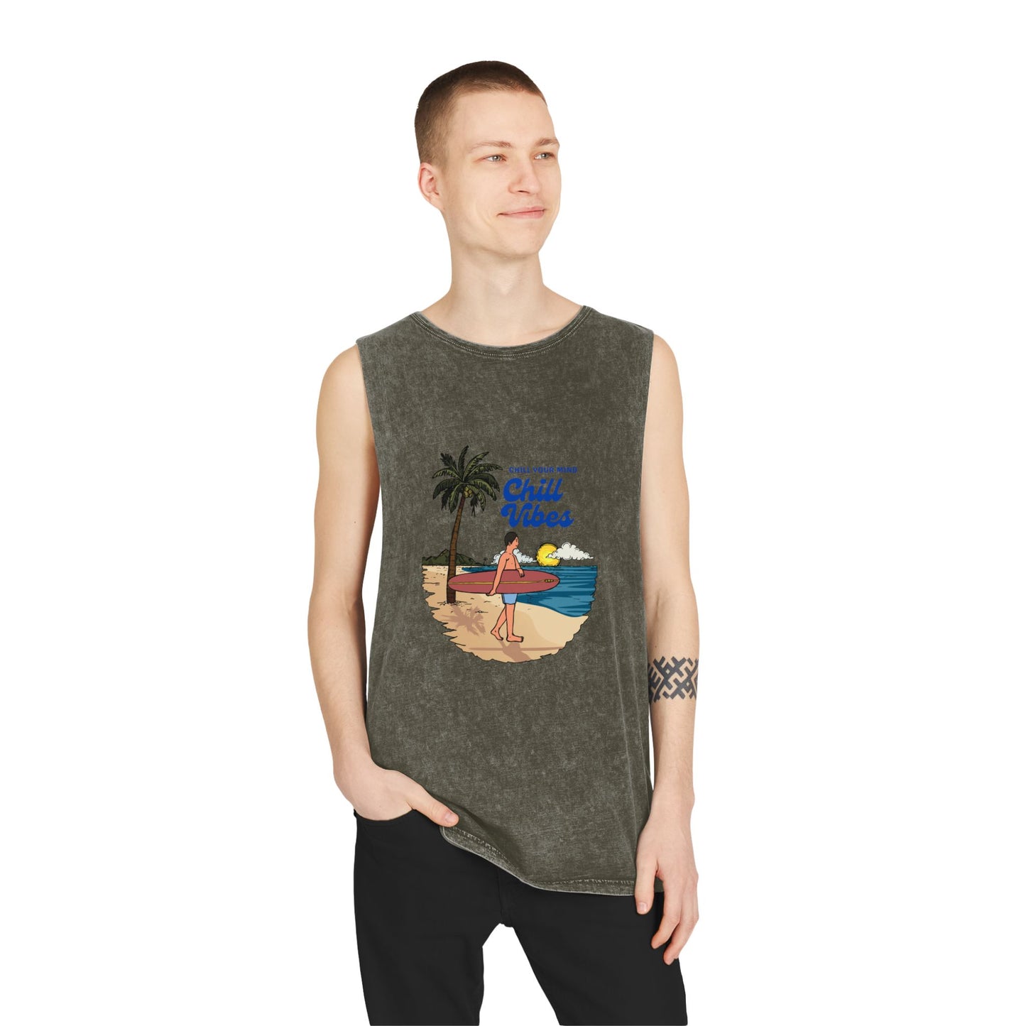 Chill Vibes Stonewash Tank Top