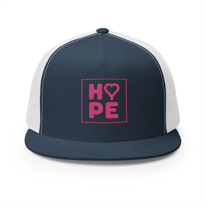 Pink Heart Hope Trucker Cap