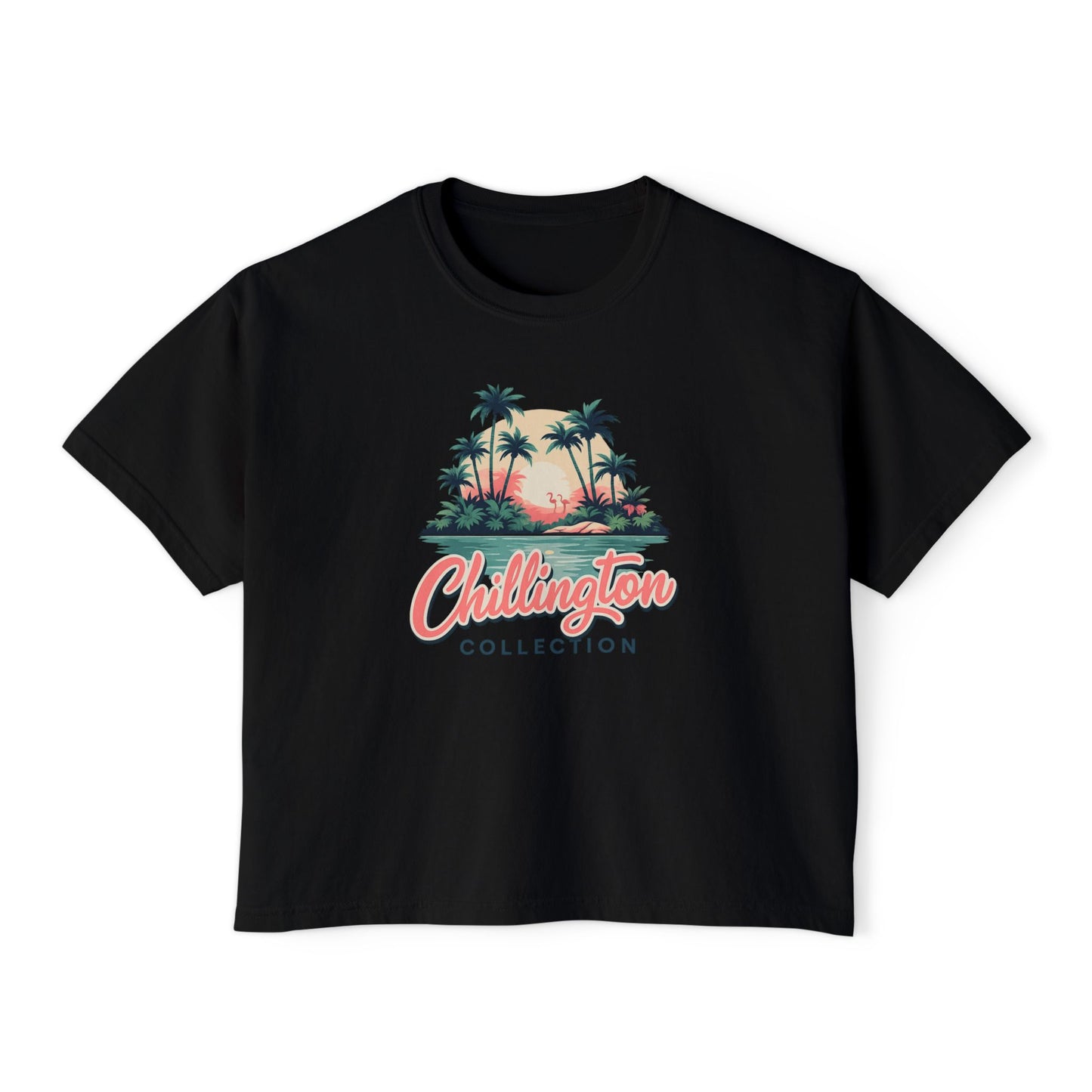 Women's Boxy Tropical Sunset T-shirt