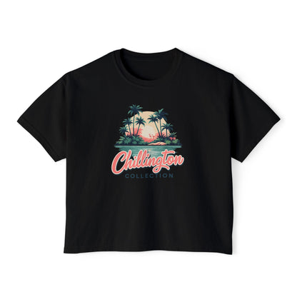 Women's Boxy Tropical Sunset T-shirt