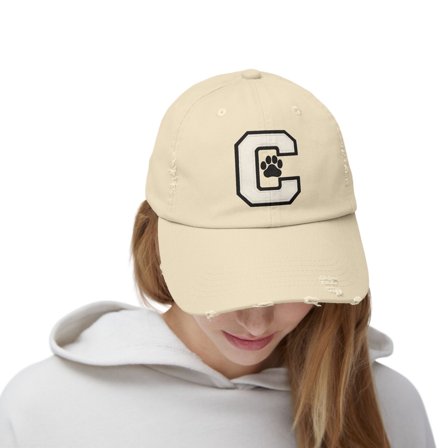 Paw Print Distressed Unisex Cap