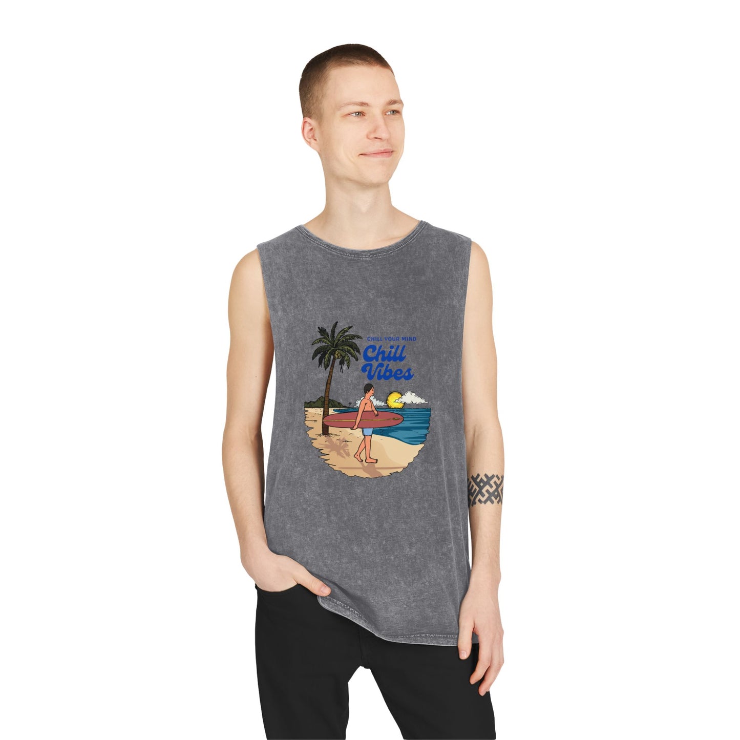 Chill Vibes Stonewash Tank Top