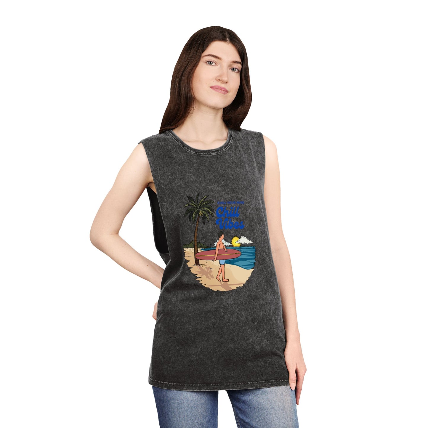 Chill Vibes Stonewash Tank Top