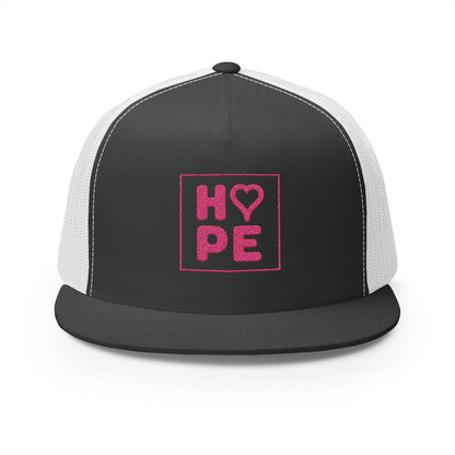 Pink Heart Hope Trucker Cap