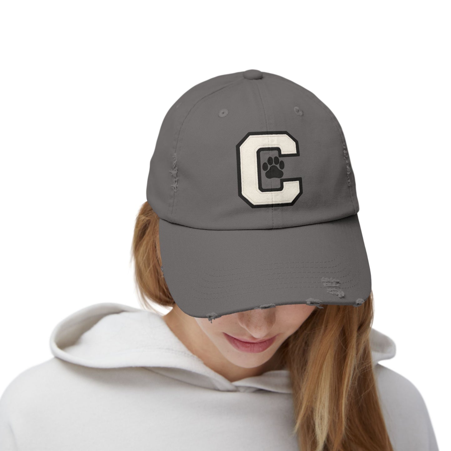 Paw Print Distressed Unisex Cap