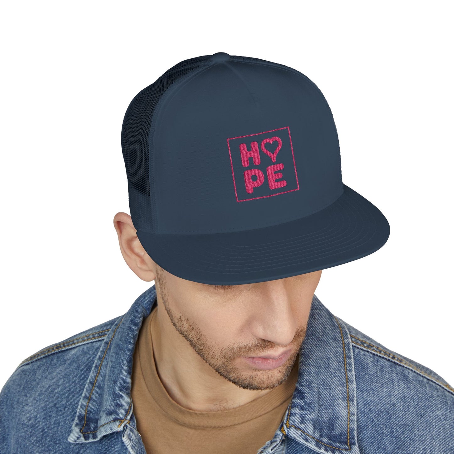 Pink Heart Hope Trucker Cap
