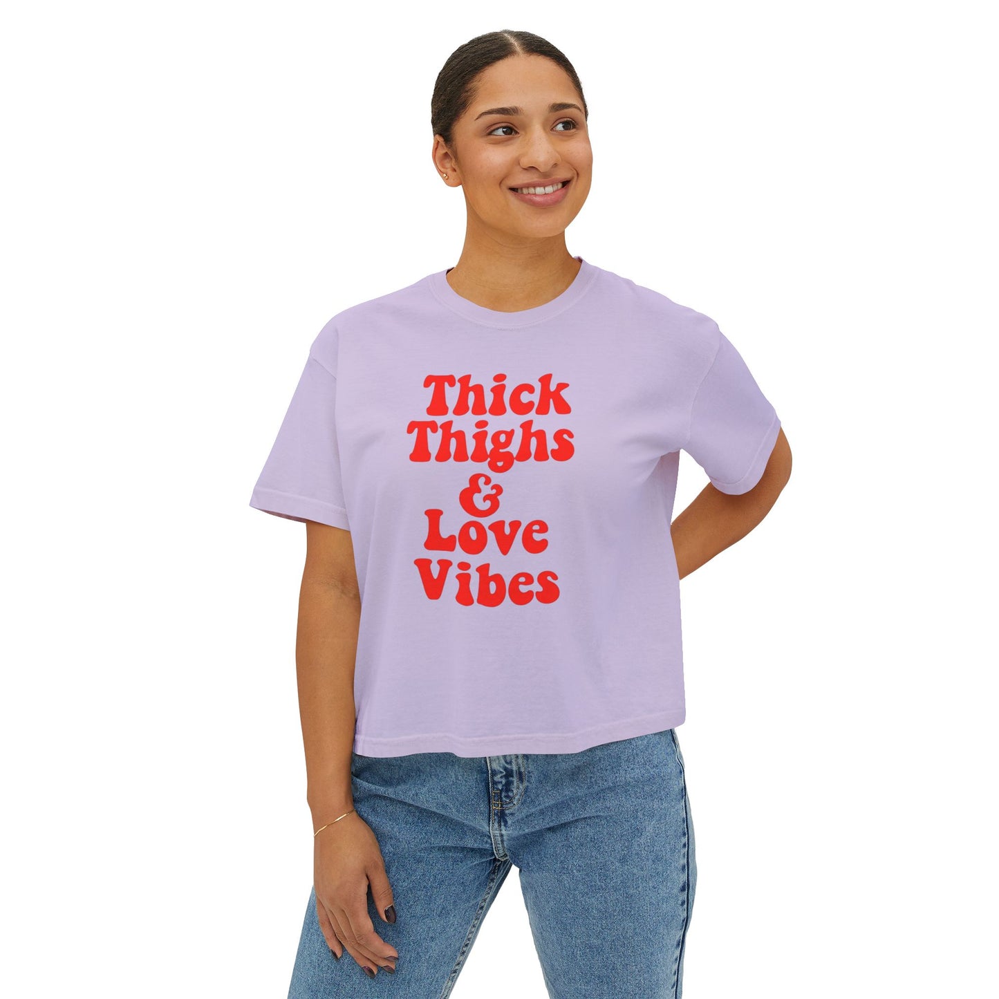 Thick Thighs & Love Vibes Women's Boxy T-Shirt
