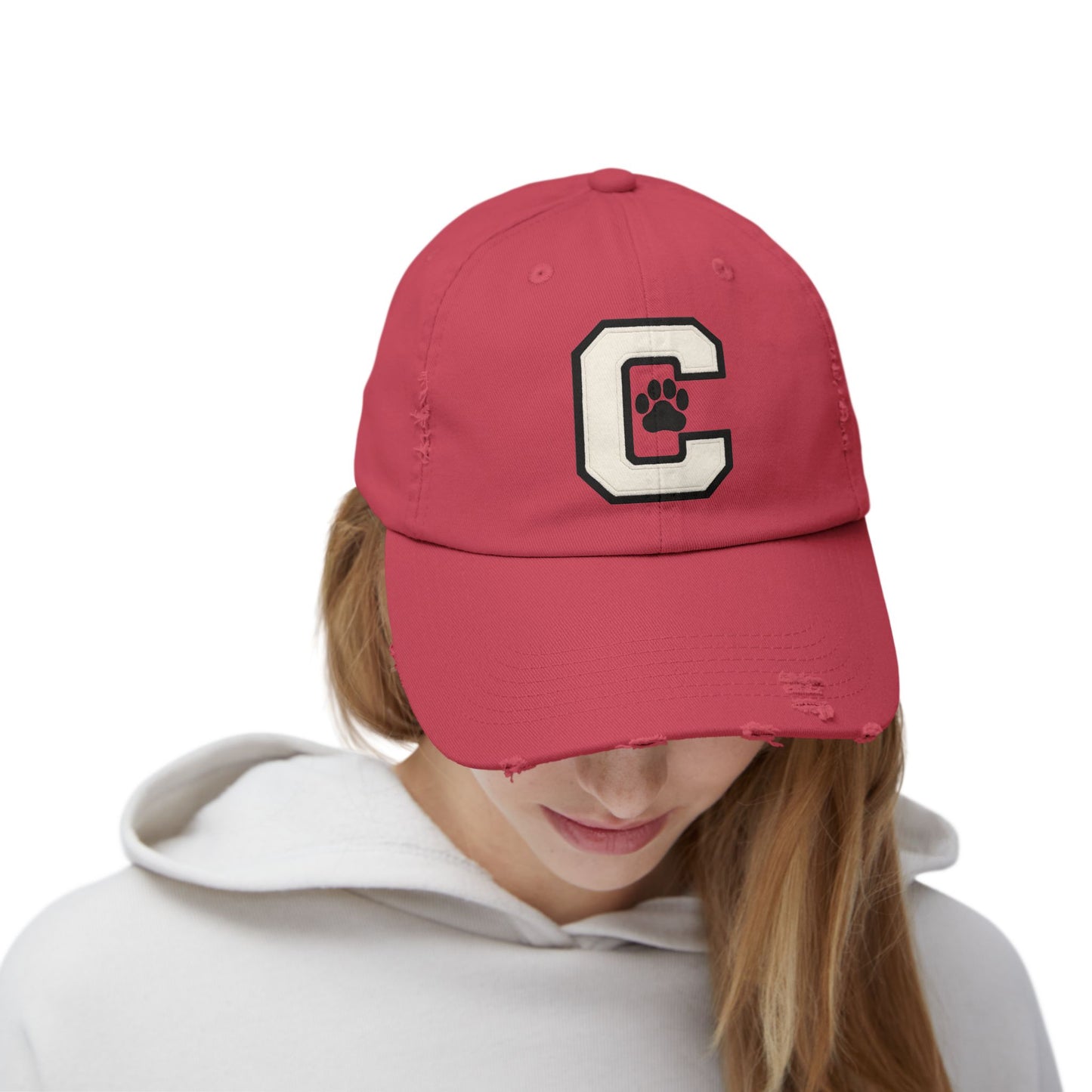 Paw Print Distressed Unisex Cap