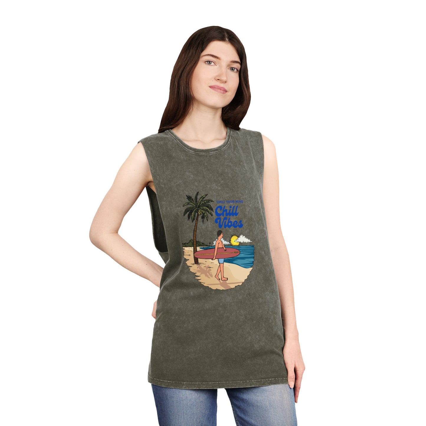 Chill Vibes Stonewash Tank Top