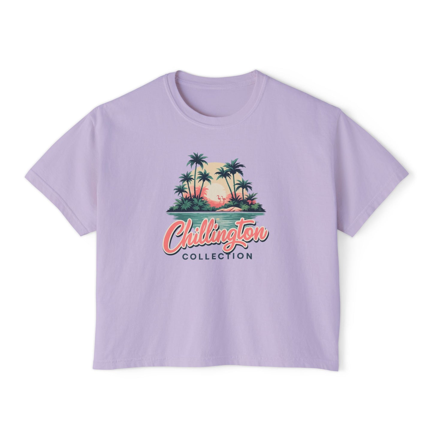 Women's Boxy Tropical Sunset T-shirt