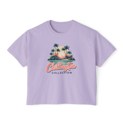 Women's Boxy Tropical Sunset T-shirt