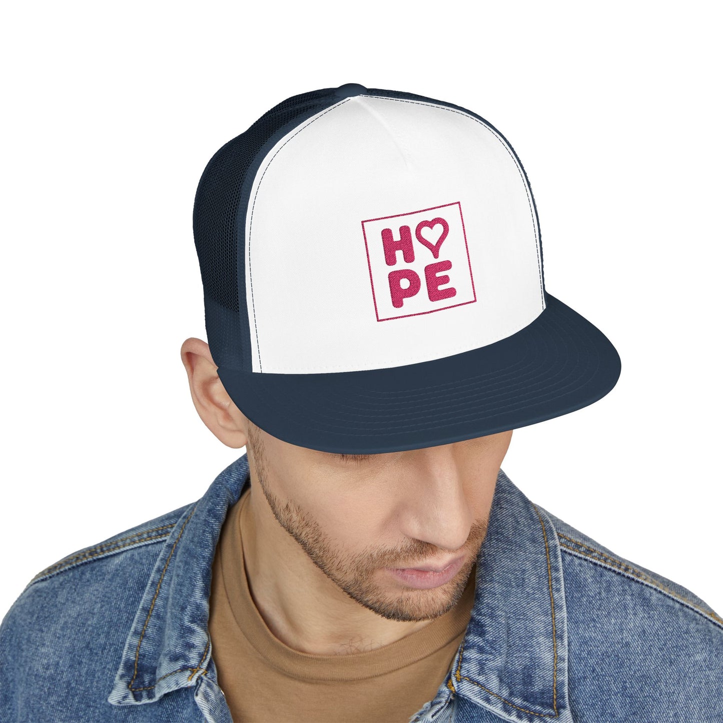 Pink Heart Hope Trucker Cap