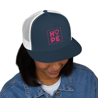 Pink Heart Hope Trucker Cap