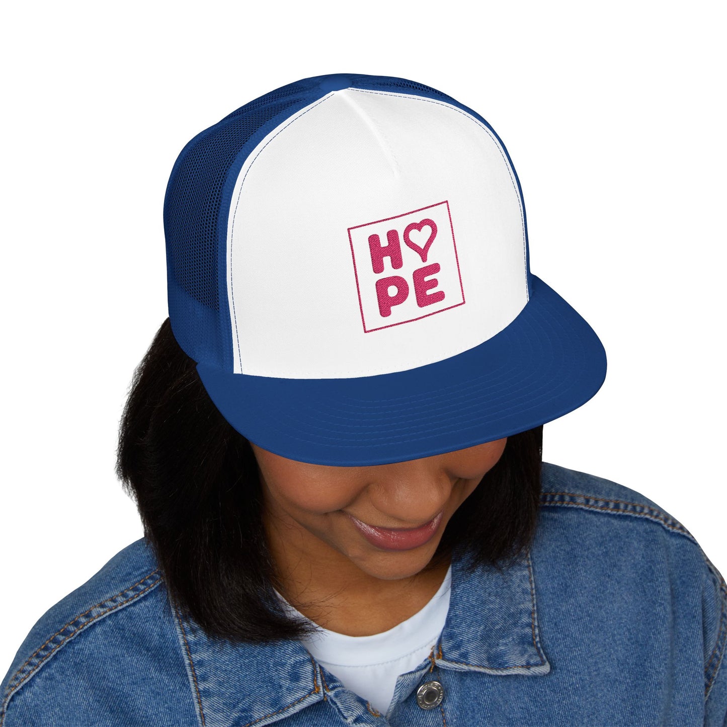 Pink Heart Hope Trucker Cap