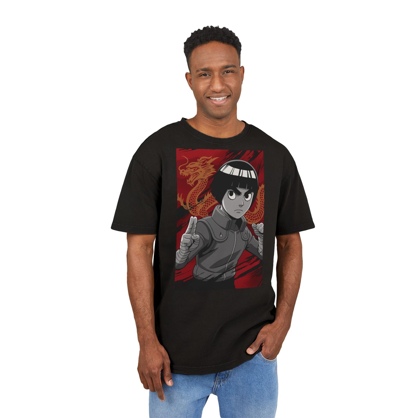 Rock Lee Acid Washed Men's Oversize T-shirt