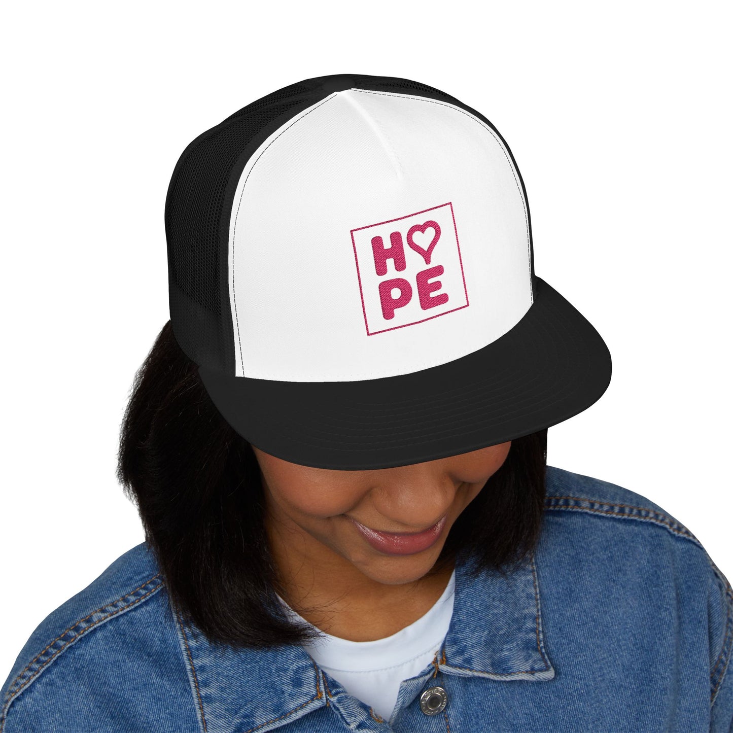 Pink Heart Hope Trucker Cap